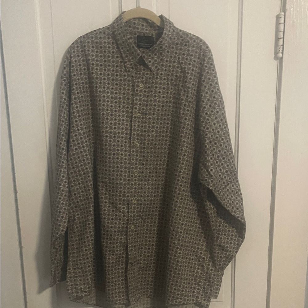 Greg Norman Collection Geometric Pattern Shirt